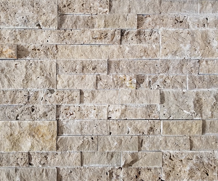 0.48 Sqm/Box Travertine Noce Natural Stone 15x5cm Wall Cladding Split Face 